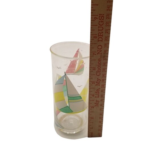 Culver Windward Lot of 6 Vintage Acrylic Cups Tumblers Iced Tea Sail Boat 16oz - Picture 12 of 12